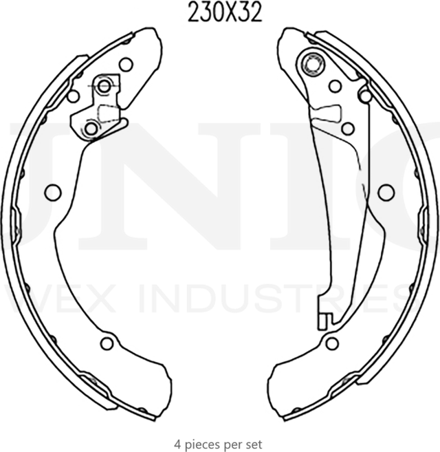 Колодки тормозные барабанные, комплект (Unio). Артикул BRP-10095