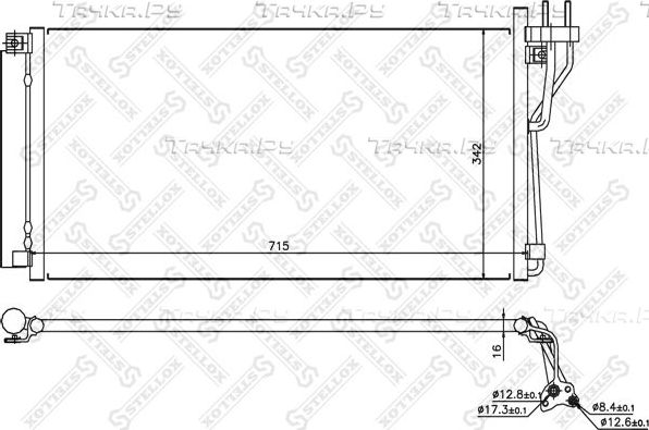 Радиатор кондиционера (конденсатор) Stellox. Артикул 10-45105-SX