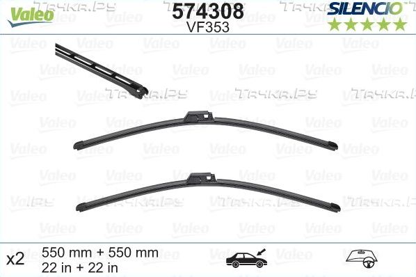 Щетки стеклоочистителя (дворники) Valeo Silencio Flat Blade. Артикул 574308