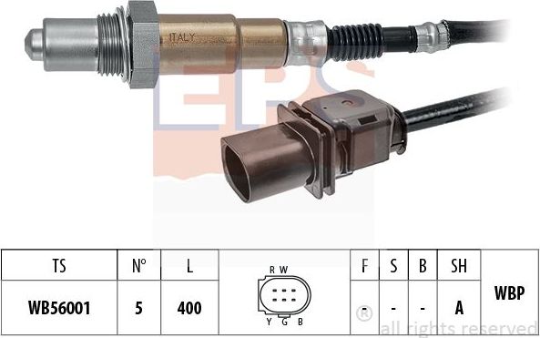 Лямбда-зонд (кислородный датчик) EPS Made in Italy - OE Equivalent для Peugeot 301 I 2012-2026. Артикул 1.998.394