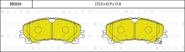 Колодки тормозные дисковые передние (Blitz). Артикул BB0684