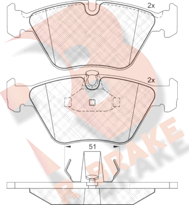 Тормозные колодки R Brake. Артикул RB1296