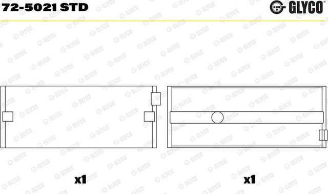 Вкладыши коренные Glyco для Mercedes-Benz Actros MP4 2011-2019. Артикул 72-5021 STD
