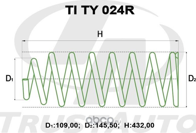 Пружина для лифтинга + 2 (50мм) () (Trustauto). Артикул TITY024R