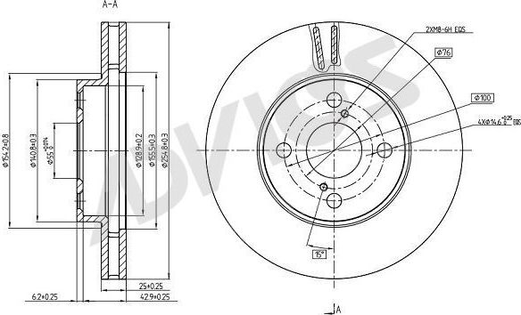 Тормозной диск Advics для Lifan Solano I (620) 2008-2016. Артикул A6F178B