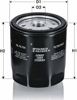 Масляный фильтр Tecneco Filters для Toyota Auris I 2007-2012. Артикул OL458