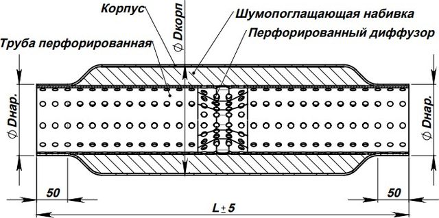 Глушитель Trialli. Артикул ESM 60400d