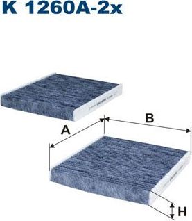 Салонный фильтр Filtron. Артикул K 1260A-2x