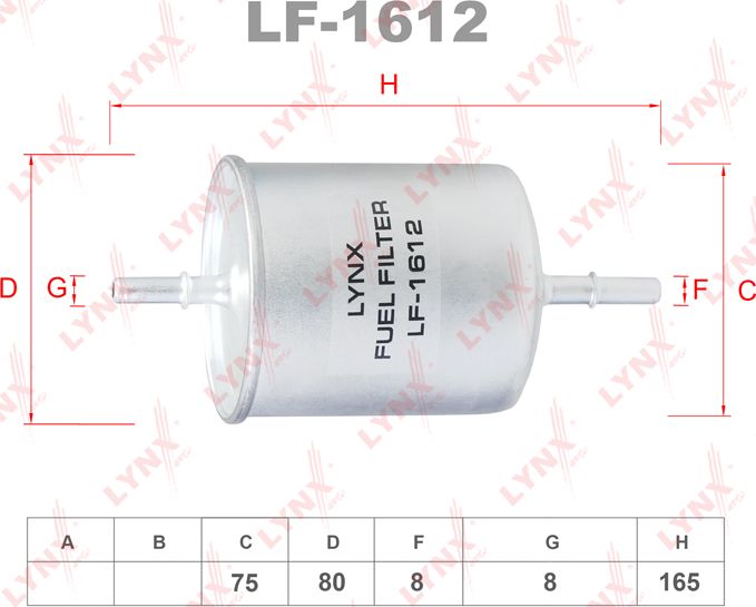 Топливный фильтр LYNXauto. Артикул LF-1612