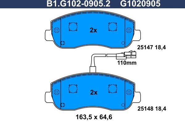 Тормозные колодки Galfer. Артикул B1.G102-0905.2