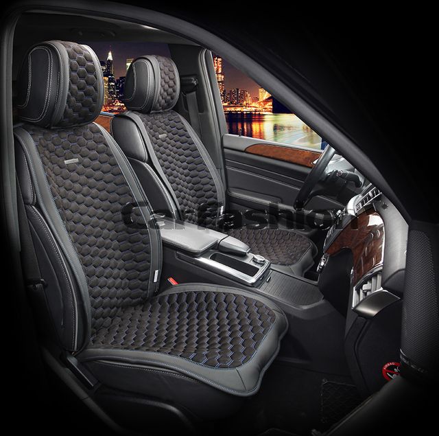 Накидки универсальные CarFashion Capri на передние сидения авто, цвет Черный/Синий/Синий. Артикул 21867