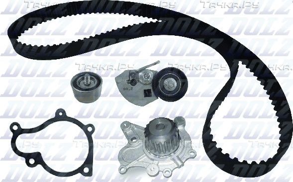 Помпа (водяной насос) с комплектом ремня ГРМ Dolz для Hyundai Getz I 2003-2005. Артикул KD183