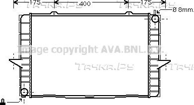 Радиатор охлаждения двигателя AVA. Артикул VO2148