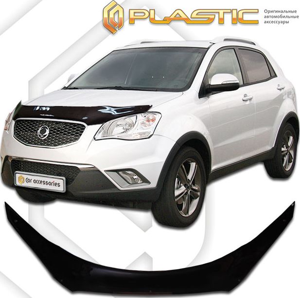 Дефлектор СА Пластик для капота (Classic черный) SsangYong Actyon 2011-2013. Артикул 2010010106058