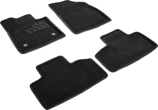 Коврики Seintex 3D ворсовые для салона BYD EV Plus 2016-2019 ЧЕРНЫЕ. Артикул 99186