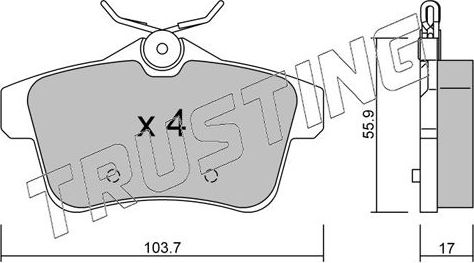 Тормозные колодки Trusting. Артикул 872.0