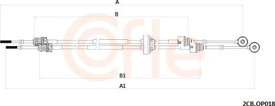Трос переключения передач КПП Cofle для Opel Astra J 2012-2017. Артикул 92.2CB.OP018