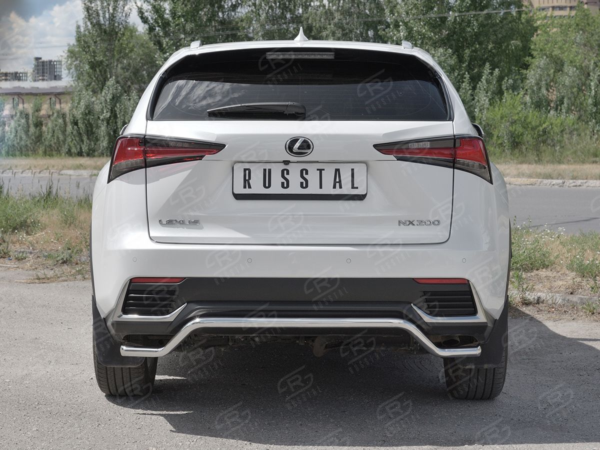 Защита RusStal заднего бампера d42 волна для Lexus NX300 2017-2026. Артикул LNX3Z-002945