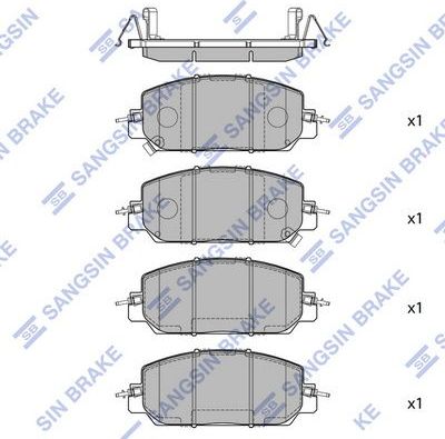 Тормозные колодки Sangsin Hi-Q. Артикул SP4176
