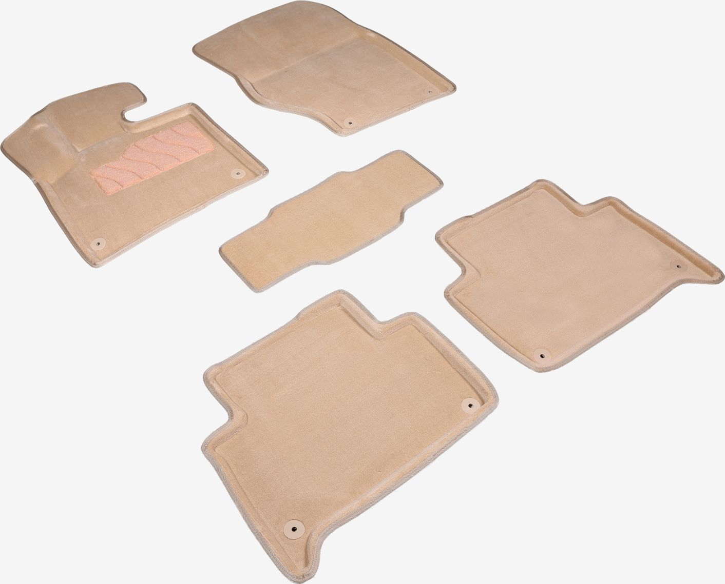 Коврики Seintex 3D ворсовые для салона Audi Q7 I 2005-2014 БЕЖЕВЫЕ. Артикул 94008