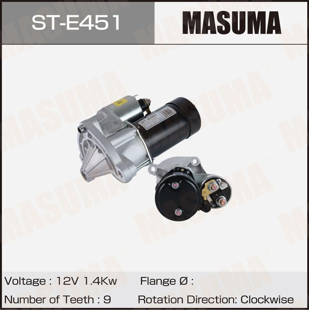 Стартер MASUMA, CITROEN / KFV (TU3A), KFT (TU3AE5) (12V/1.4KW). Артикул STE451
