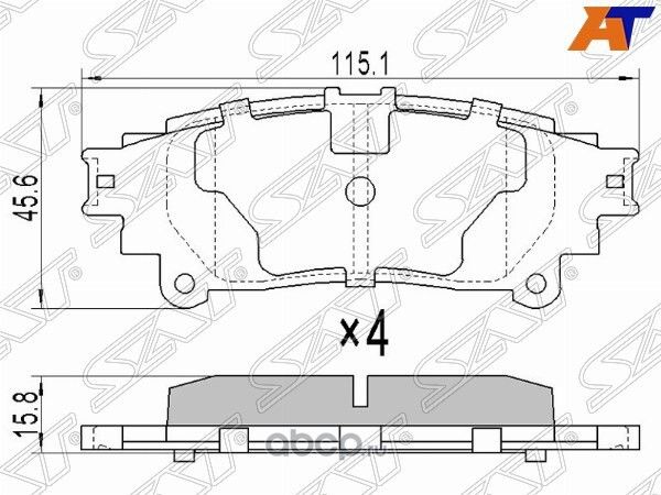 Колодки тормозные RR LEXUS RX350450 08- (SAT). Артикул ST0446648130
