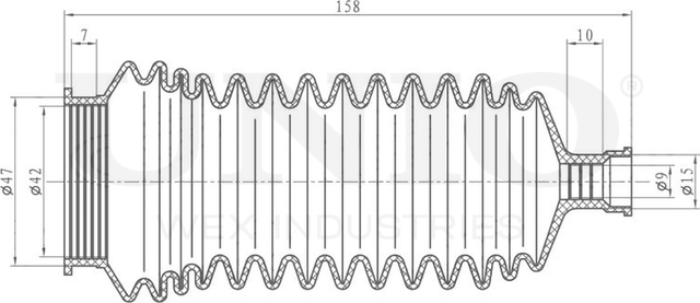 Пыльник рулевой рейки, комплект (Unio). Артикул DUC-20001K