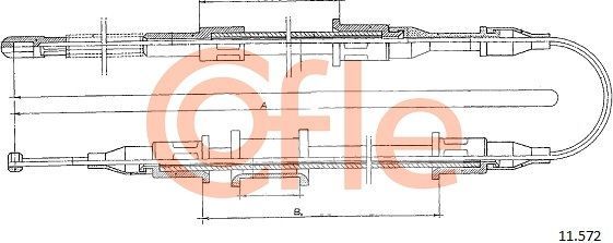 Трос ручника (тросик ручного тормоза) Cofle задний правый для Opel Ascona C 1981-1988. Артикул 11.572