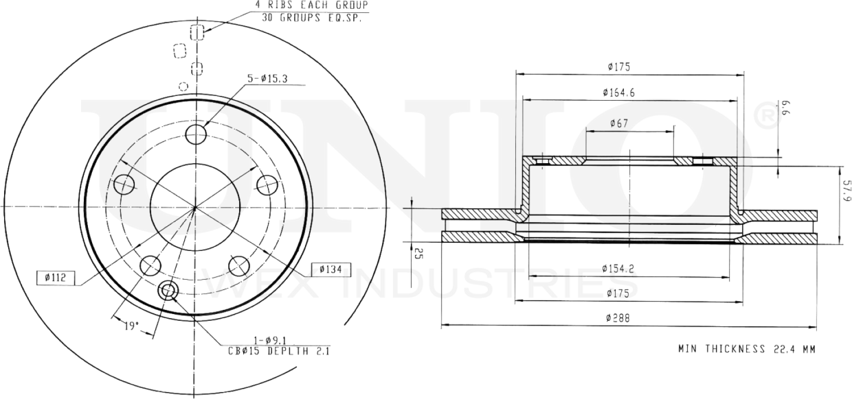 Диск тормозной (Unio). Артикул BRD-20470