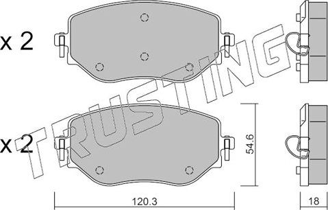 Тормозные колодки Trusting. Артикул 1225.0