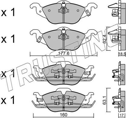 Тормозные колодки Trusting. Артикул 266.0
