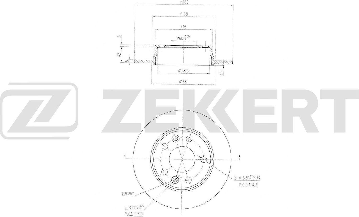 Тормозной диск Zekkert. Артикул BS-6805