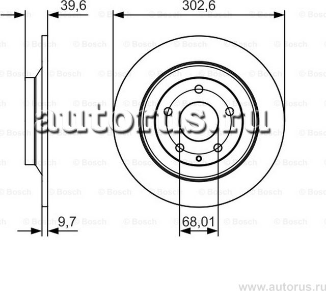 Диск тормозной MAZDA CX-5 11- задний (Bosch). Артикул 0986479C28