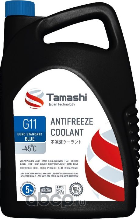 АНТИФРИЗ G11 СИНИЙ ГОТОВЫЙ -40 5л (Tamashi). Артикул AFTB5