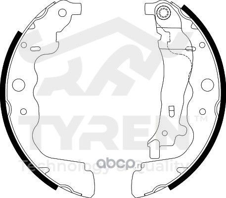 Колодки тормозные барабанные (Tyren). Артикул TYR1413601