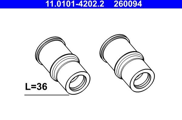 Направляющие тормозного суппорта (комплект) ATE задний для Mercedes-Benz CLS I (C219) 2005-2010. Артикул 11.0101-4202.2