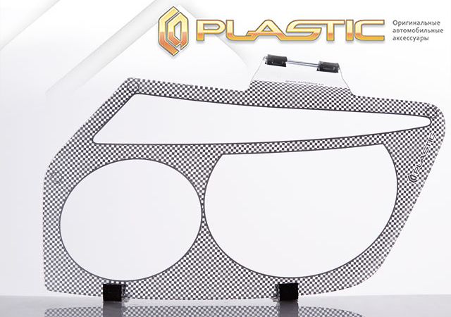 Защита СА Пластик передних фар (Шелкография серебро) Toyota Land Cruiser Prado J90W, J95W 1996-2002. Артикул 2010020700116