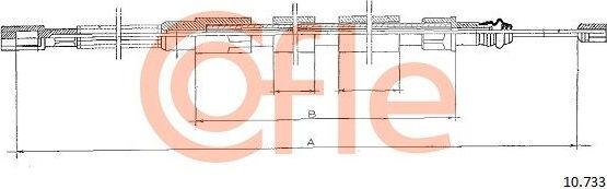 Трос ручника (тросик ручного тормоза) Cofle. Артикул 10.733