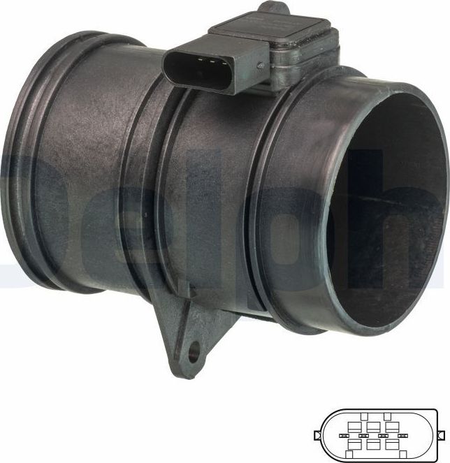 Датчик массового расхода воздуха (ДМРВ) Delphi. Артикул AF10630-12B1