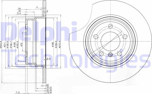 Тормозной диск Delphi. Артикул BG3629