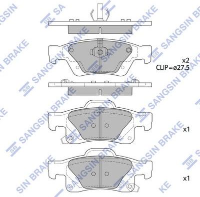 Тормозные колодки Sangsin Hi-Q задние для Jeep Grand Cherokee IV (WK2) 2010-2026. Артикул SP1946