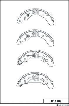 Тормозные колодки MK Kashiyama задние для UZ-Daewoo Matiz 1998-2025. Артикул K11169