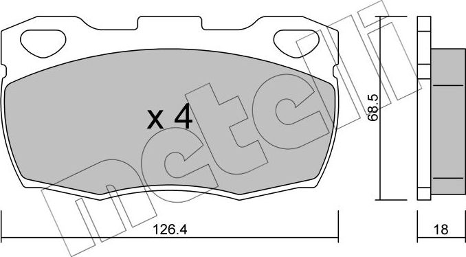 Тормозные колодки Metelli. Артикул 22-0352-1