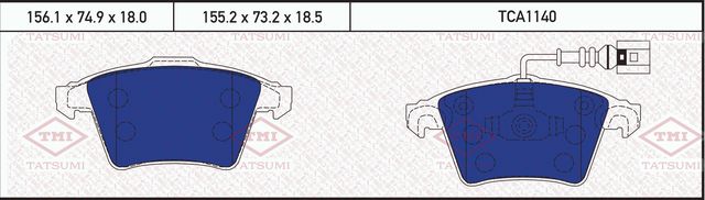 Колодки тормозные VW TOUAREG 04- перед. (Tatsumi). Артикул TCA1140