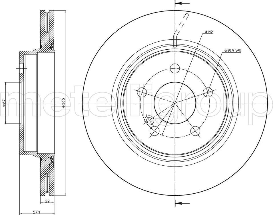 Тормозной диск Metelli. Артикул 23-1027C