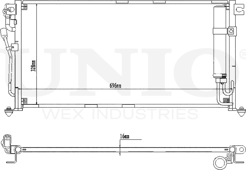 Радиатор кондиционера (Unio). Артикул RAD-30027