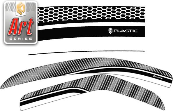 Дефлекторы СА Пластик для окон (Серия "Art" черная) Renault Logan 2010-2013. Артикул 2010031503928