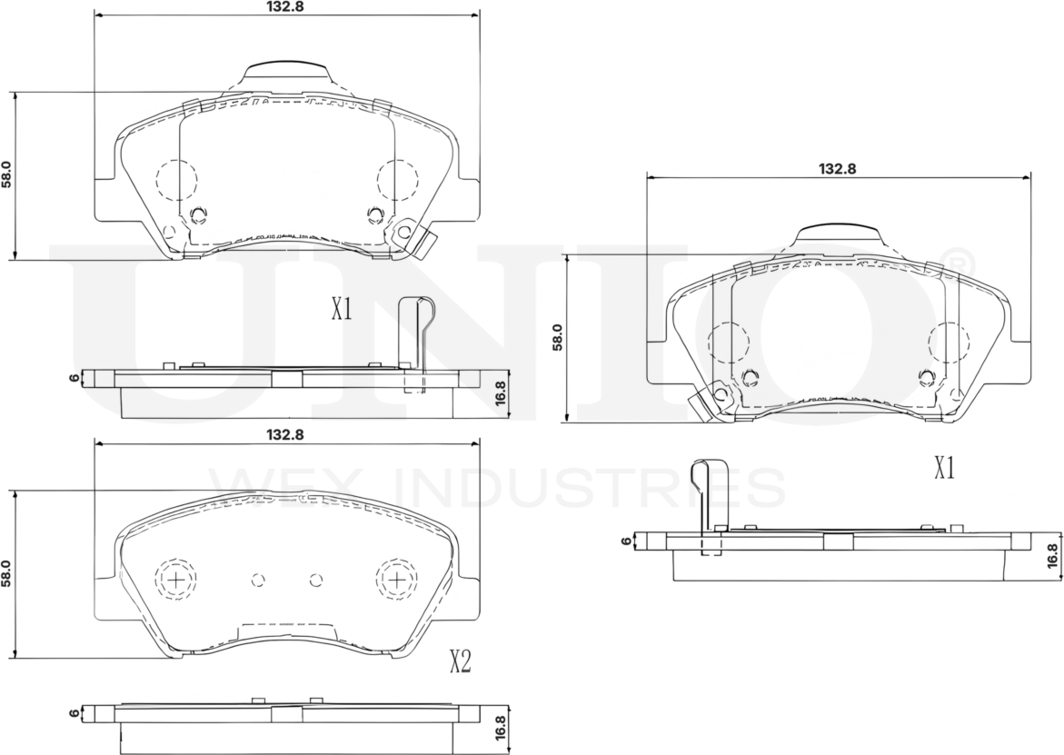 Колодки тормозные дисковые, комплект (Unio). Артикул BRP-20272