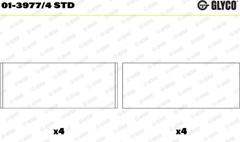 Вкладыши шатунные Glyco для Dacia Sandero I 2008-2012. Артикул 01-3977/4 STD