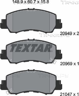 Тормозные колодки Textar. Артикул 2094901